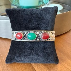 Artisan Nepal Buddhist Bracelet- Red and Green